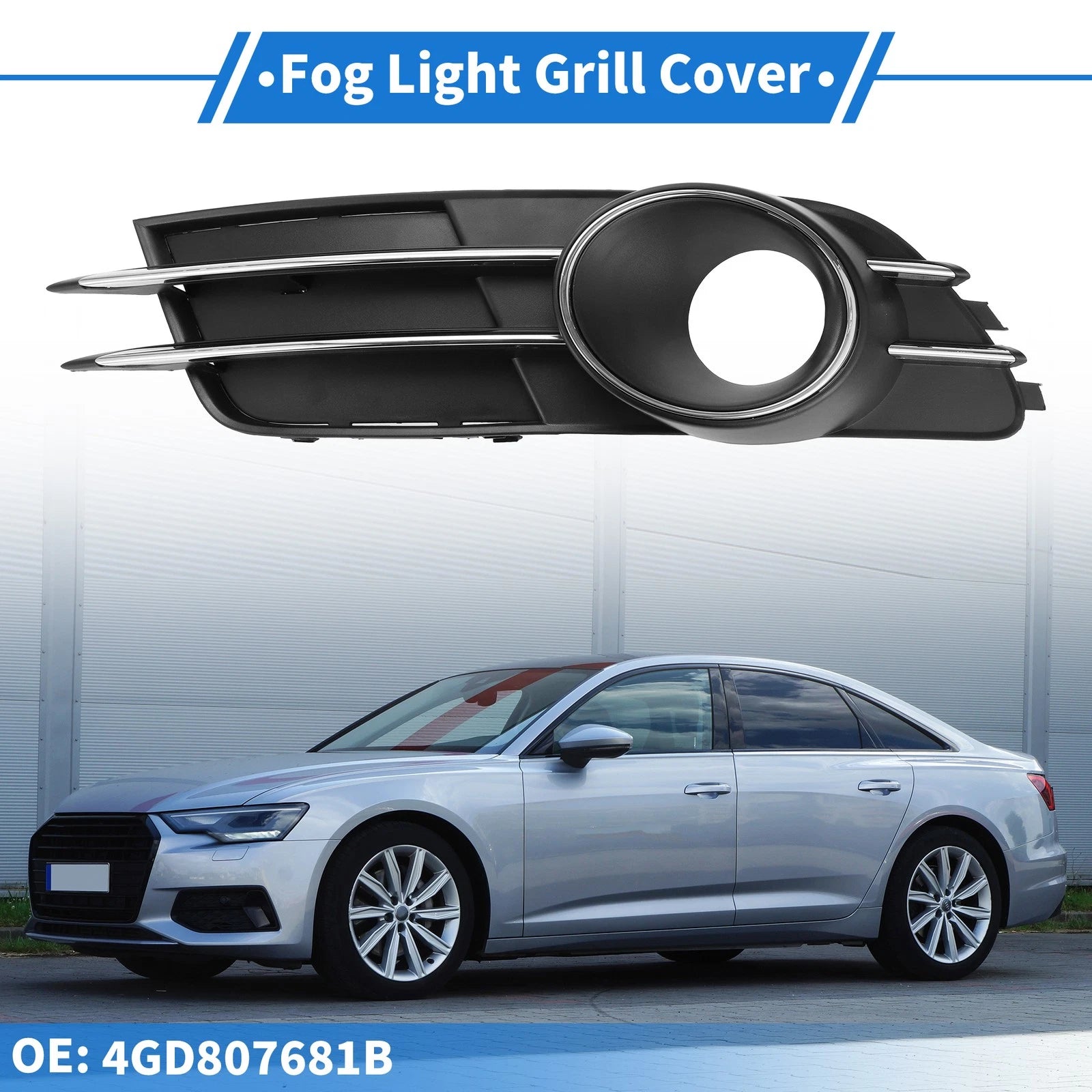 Front Left Fog Light Grill Replacement for Audi A6 C7 (2011–2014)