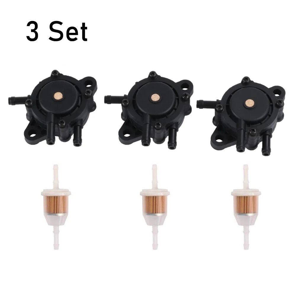 Set of 3 Fuel Pump & Filter for Briggs & Stratton KOHLER 491922 808656 24 393 16-S