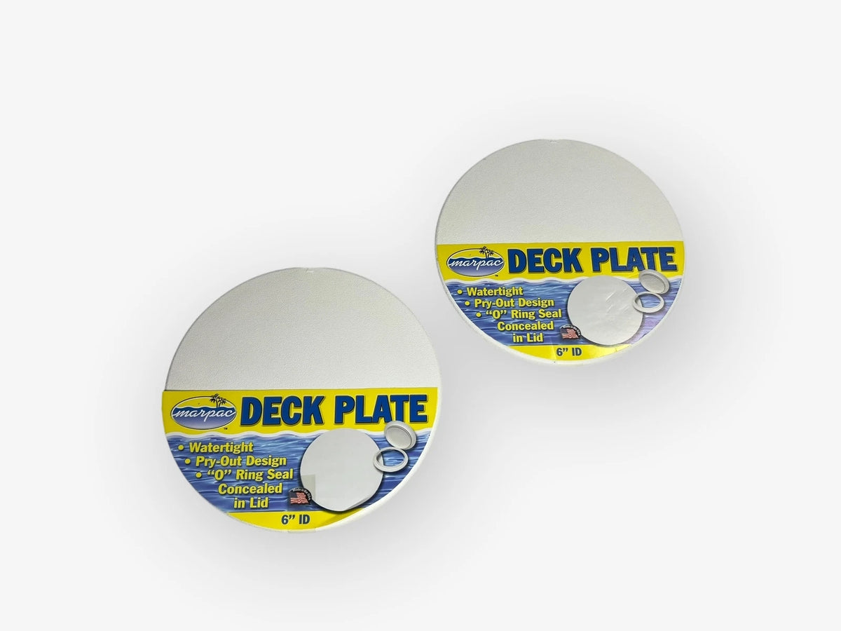 Set of 2 Deck Plates for Marpac 7-0633 (6in ID, Pry Out Design, White)