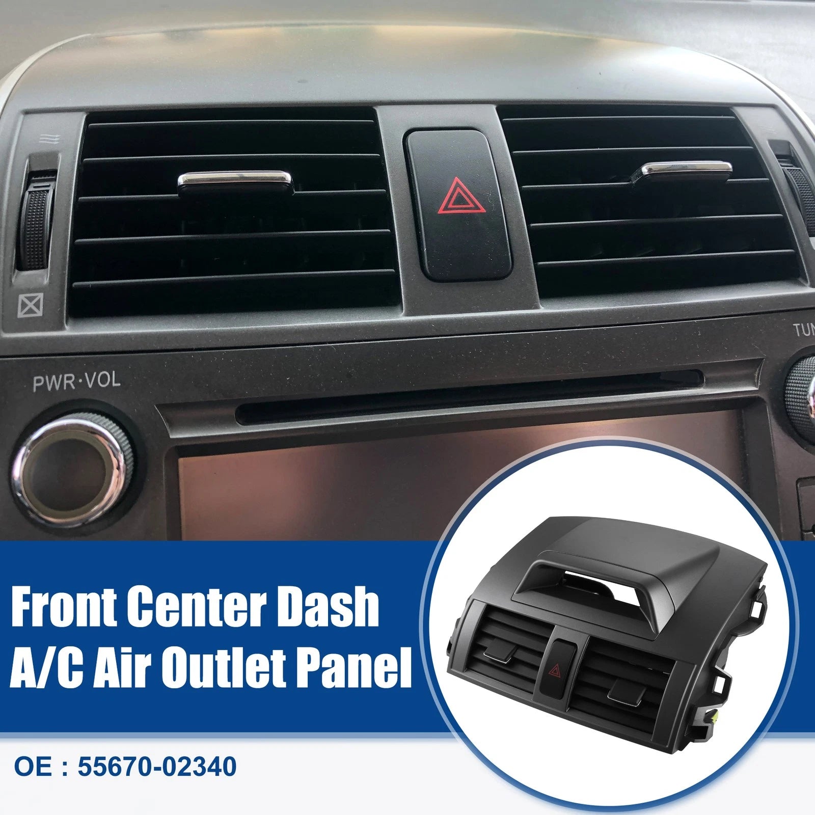 Center Dashboard A/C Air Vent Panel Replacement for Toyota Corolla (2009–2013)