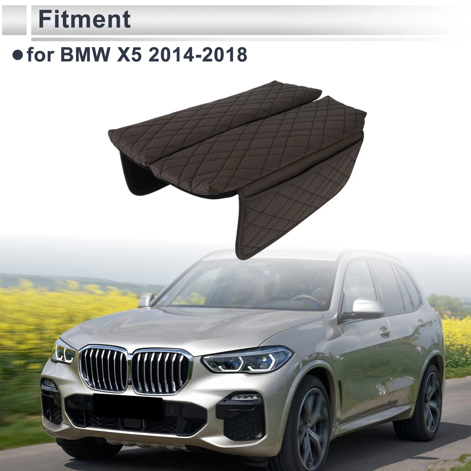 Car Center Console Cover with Storage Bag for BMW X5 (2014–2018)