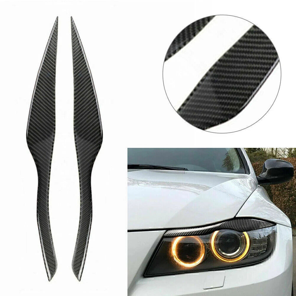 Carbon Fiber Headlight Eyelid Cover Trim for BMW 3 Series (E90 E91)