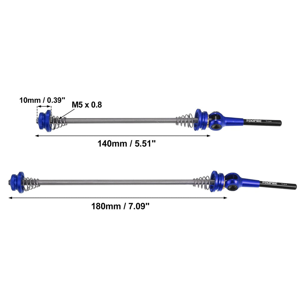 Quick Release Bicycle Axle Skewers Pair Front Rear for Blue (140–180mm)