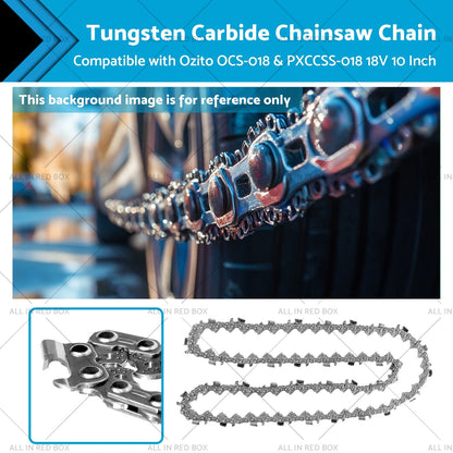 Tungsten Chainsaw Chain 3/8 .043 40DL 10" for Ozito OCS-018 PXCCSS