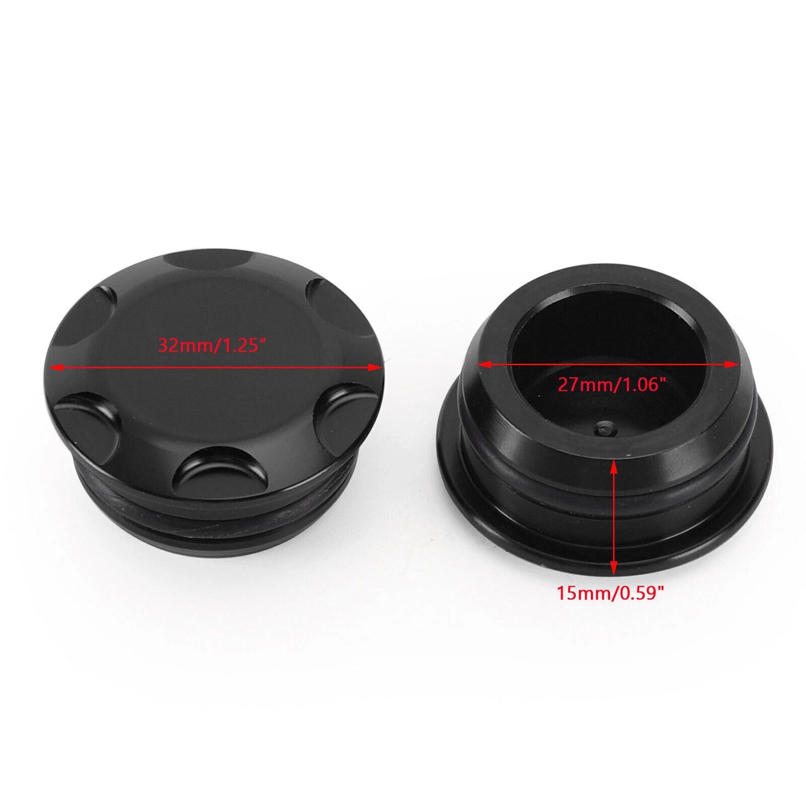 Aluminum Black Frame Hole Caps Plugs for Kawasaki Ninja 250 400 (2018–2022)