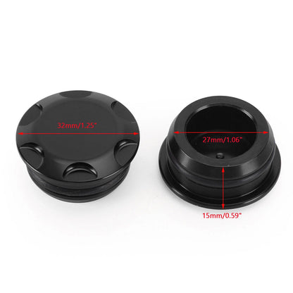 Aluminum Black Frame Hole Caps Plugs for Kawasaki Ninja 250 400 (2018–2022)