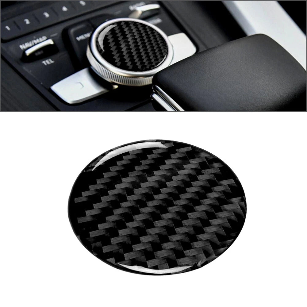Carbon Fiber Central Control Switch Button Cover Trim for Audi A4 B9 (2017–2019)