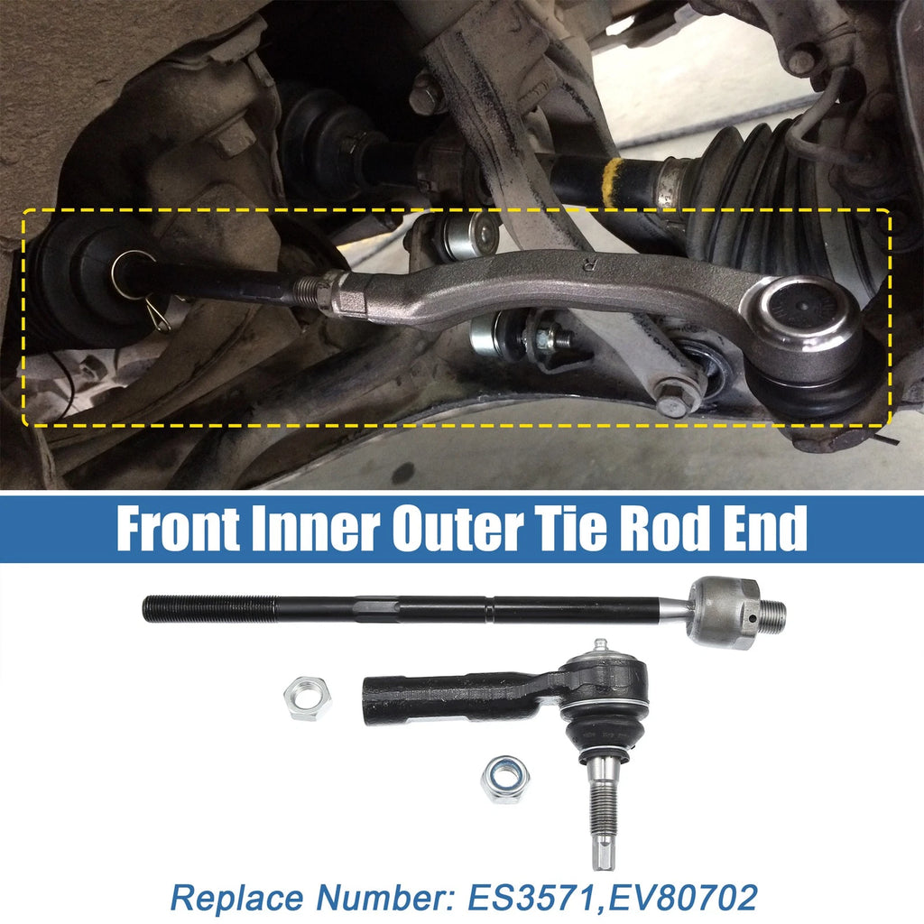 4 Pcs Front Inner Outer Tie Rod Ends for Dodge Challenger Charger (2008–2023)