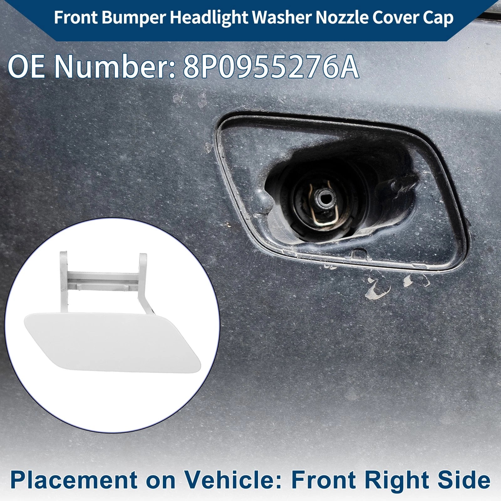 Front Right Windshield Washer Nozzle Cover Cap for Audi A3 (2008–2014)