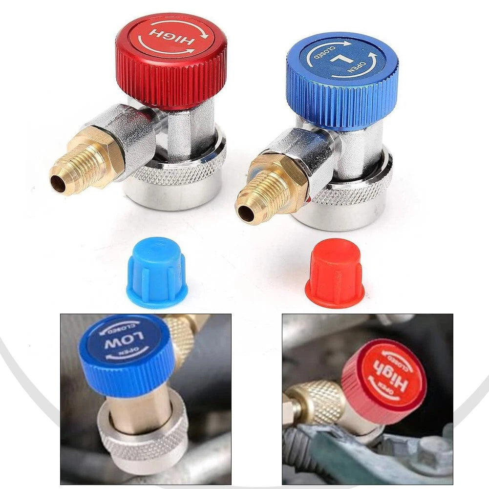 2X AC R134A Hose Set with High Low Pressure Couplers for HVAC