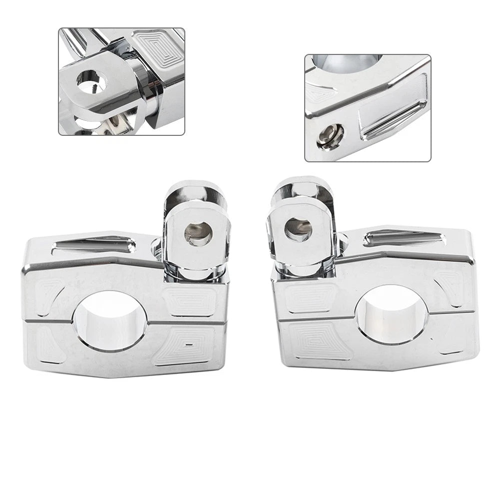 Crash Bar Mount Foot Peg Bracket for Harley (25MM, Chrome)