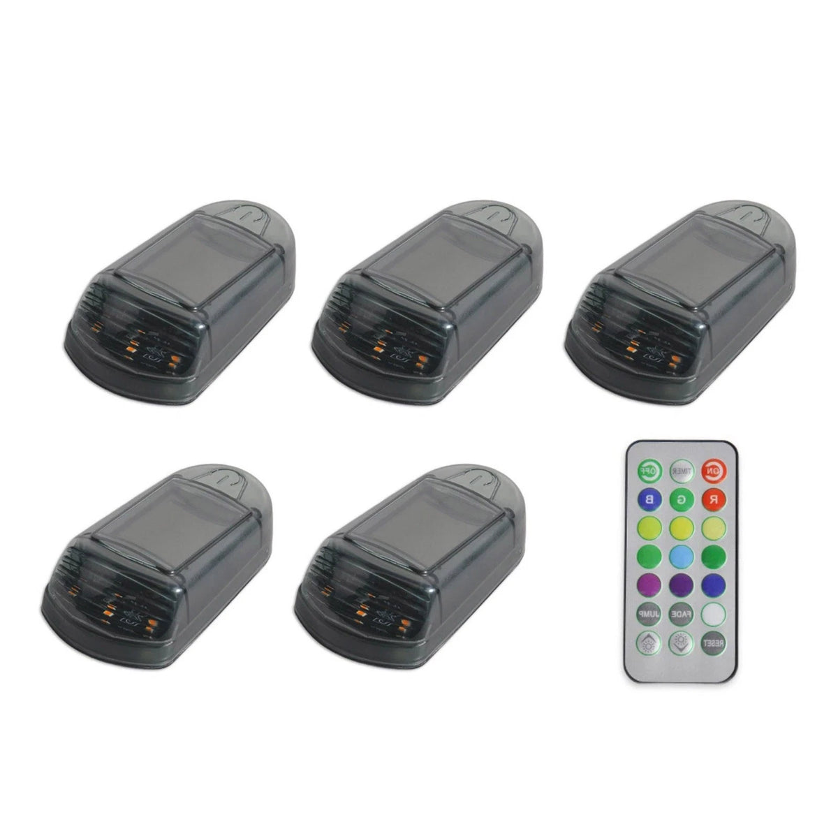 5X Amber LED Roof Cab Lights for Trucks (Solar, Vibration Sensor)