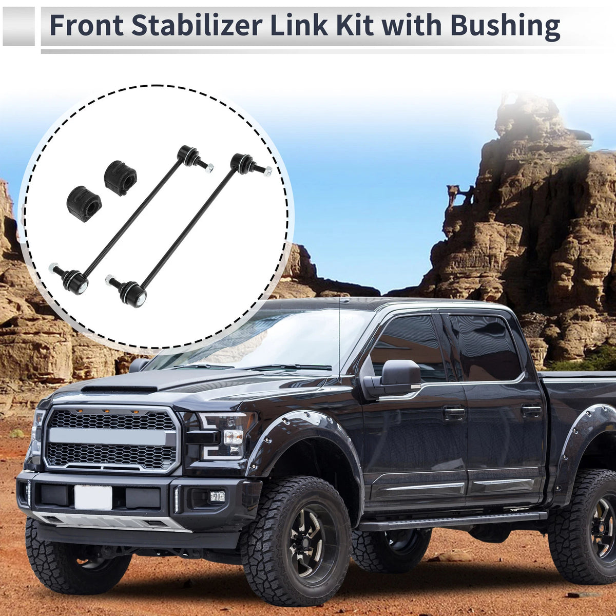 Set of 2 Front Stabilizer Bar Links with Bushings for Ford Focus (No.K750554)