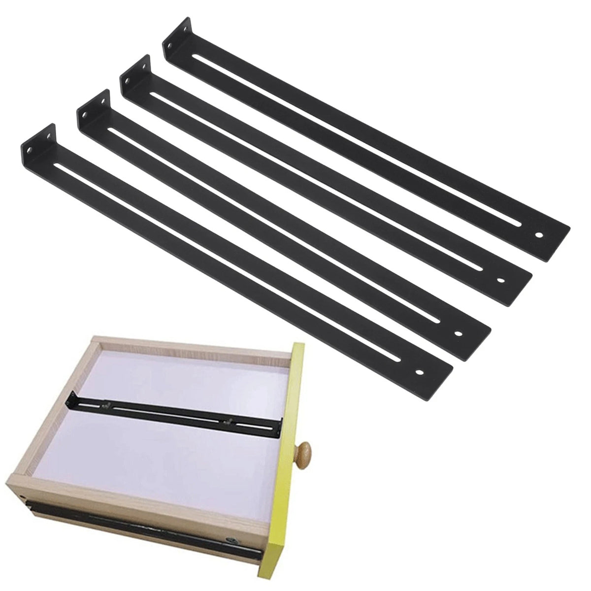 Drawer Reinforcement Hardware Set for Wooden and Particleboard Drawers