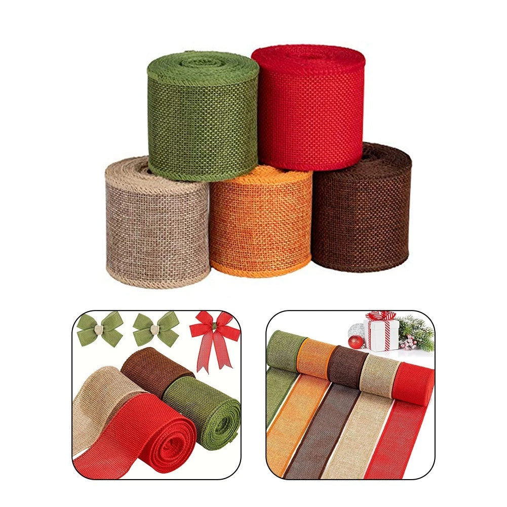 Set of 4 Decorative Ribbons for Crafting Projects (25 Yards)