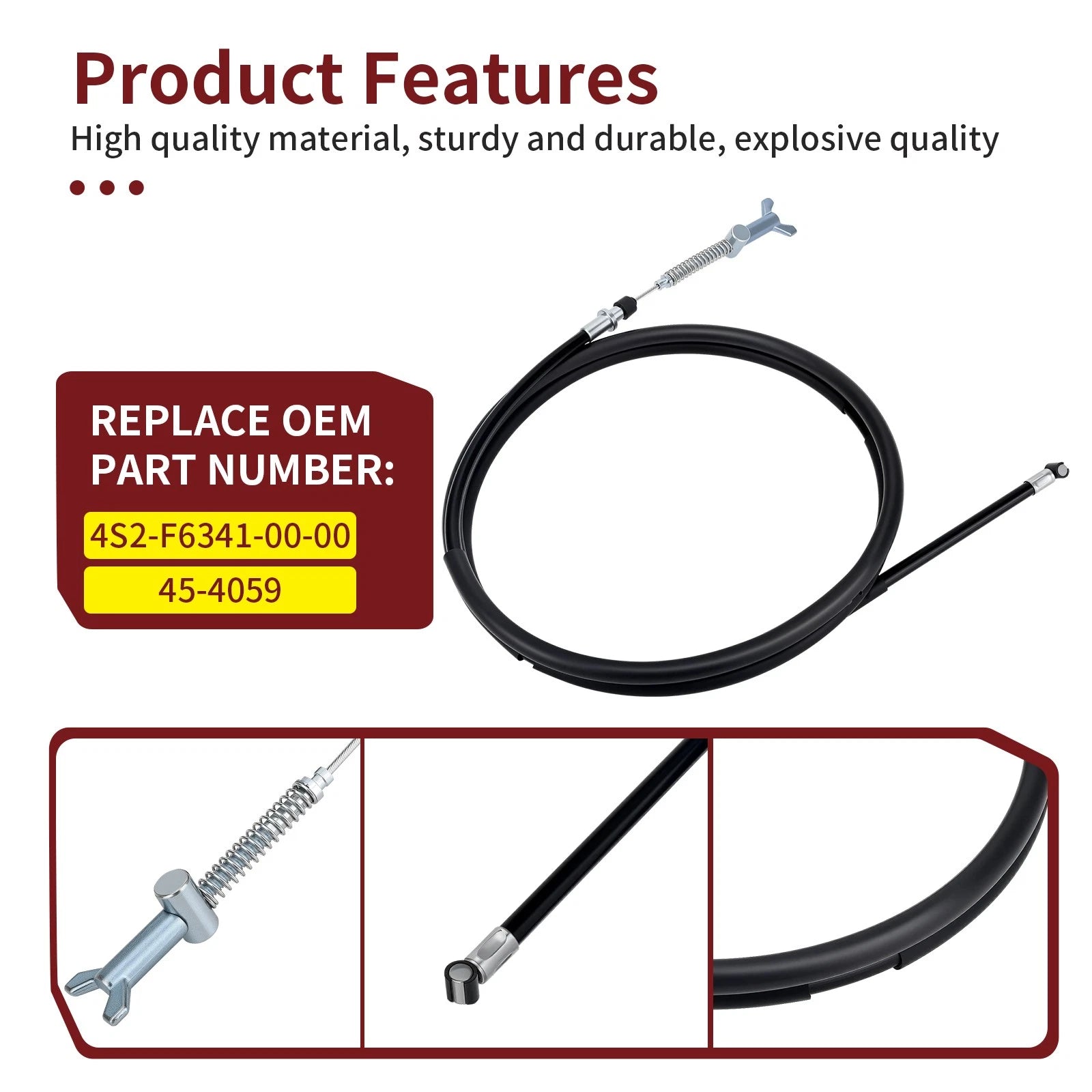 Rear Parking Brake Cable for Yamaha Grizzly 350 YFM350 IRS (2007–2011) 4S2-F6341-00-00