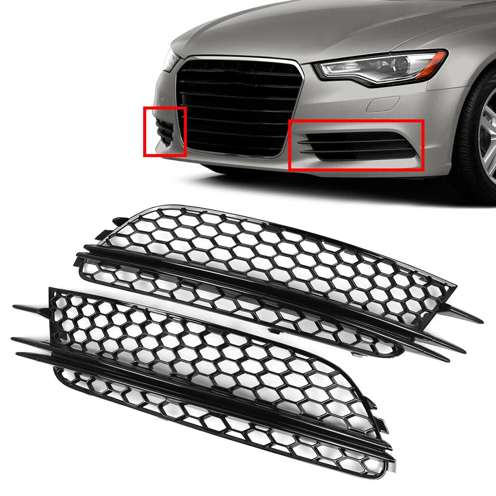 Honeycomb Front Bumper Fog Light Grille for Audi A6 C7 (2012–2015)