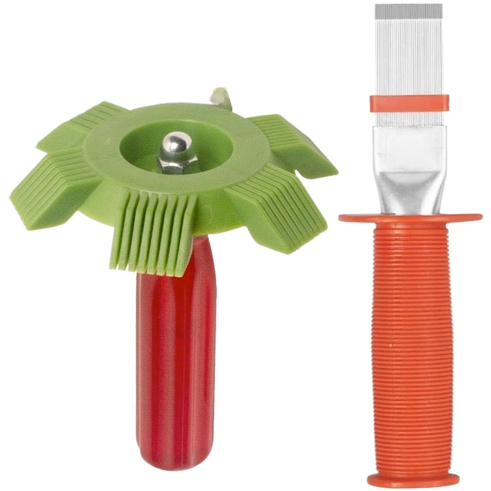 2X Fin Comb and Brush Tool for Air Conditioner Condenser Cleaning