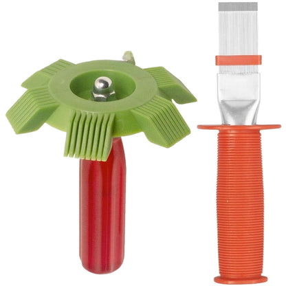 2X Fin Comb and Brush Tool for Air Conditioner Condenser Cleaning