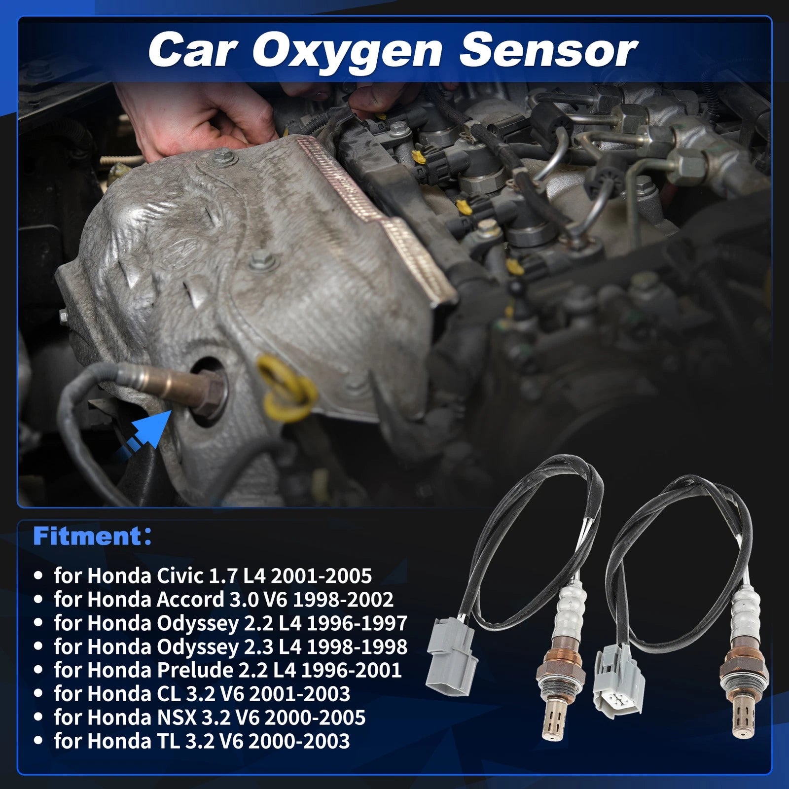 2X Upstream & Downstream Oxygen Sensor for Honda Civic 1.7 L4 (2001–2005)