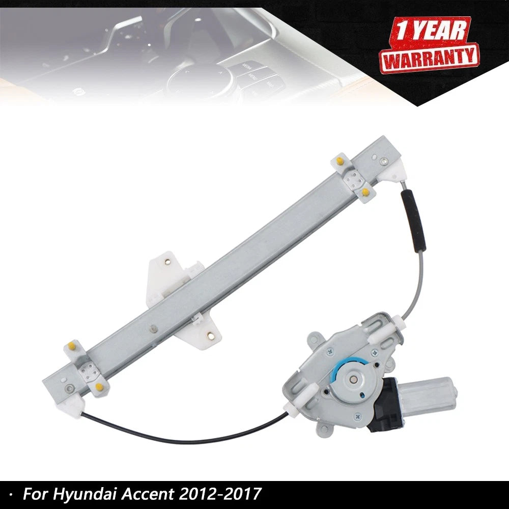 Power Window Regulator for Hyundai Accent (2012–2017) Rear Left w/ Motor