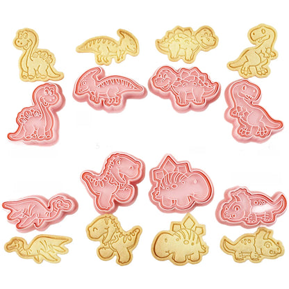 8 Piece Cartoon Dinosaur Cookie Cutters Baking Tool Set