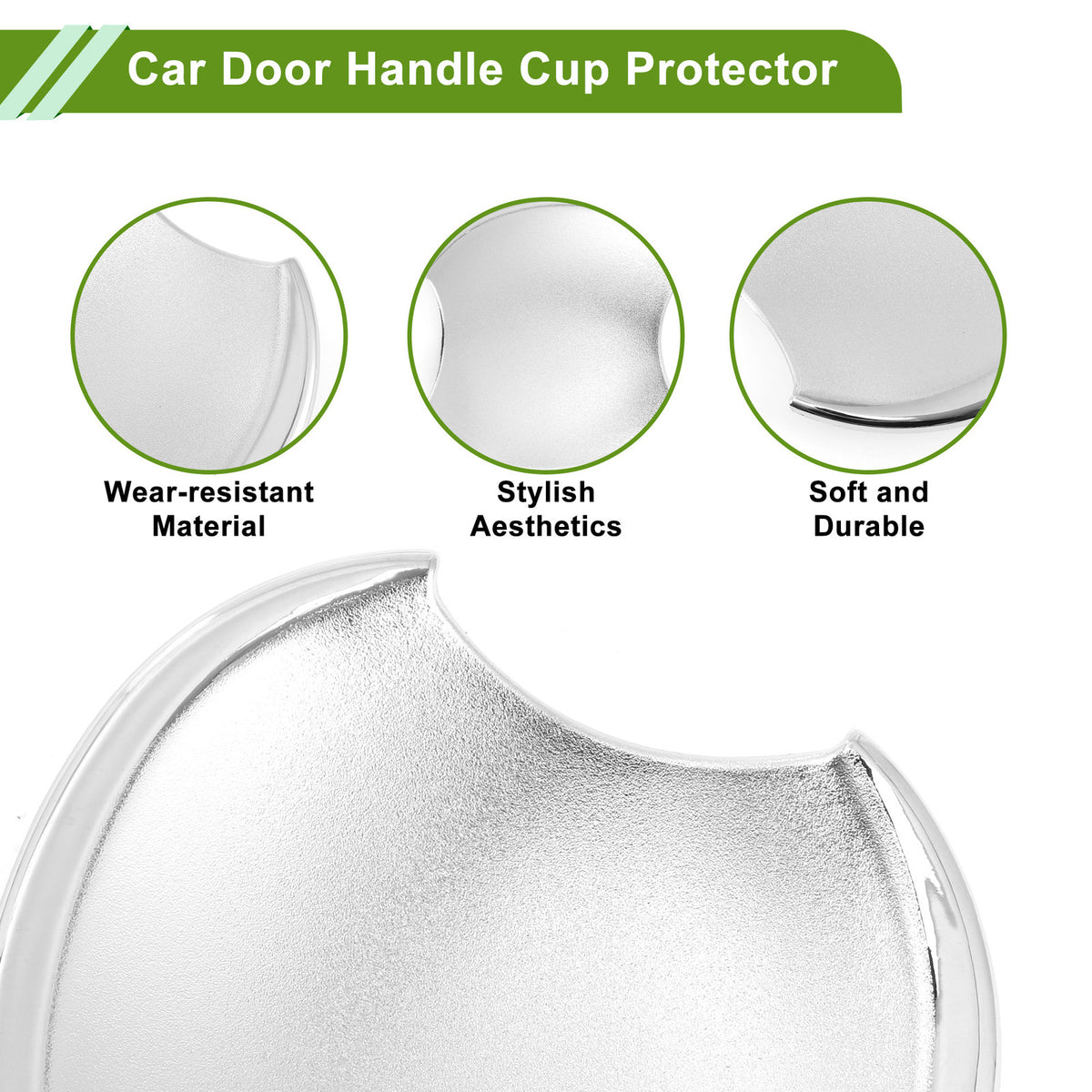 Door Handle Cup Protector for Honda Civic 8th Chrome Silver 4 Piece Kit (2016–2021)