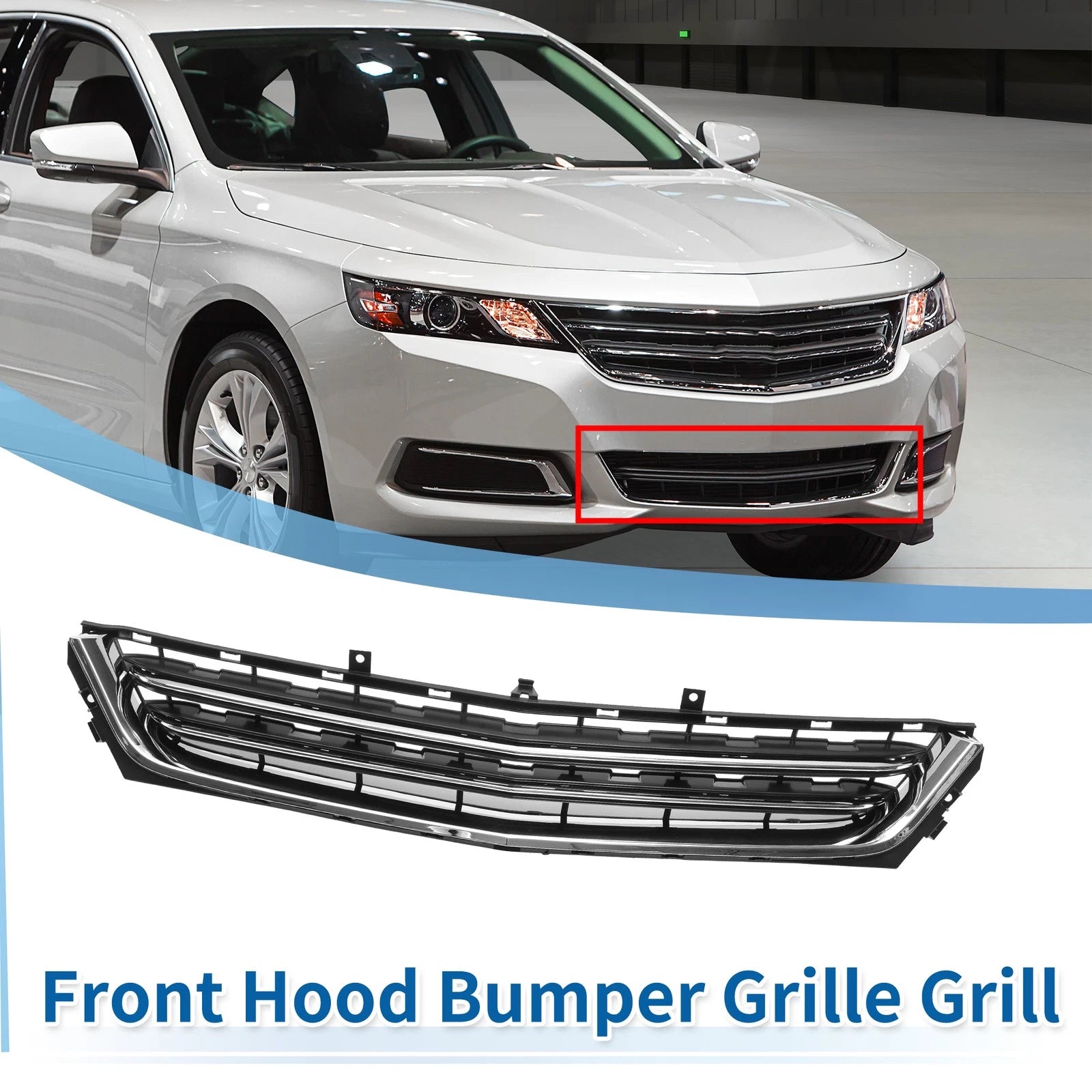 Front Lower Bumper Grille Grill Replacement for Chevrolet Impala (2011–2016)