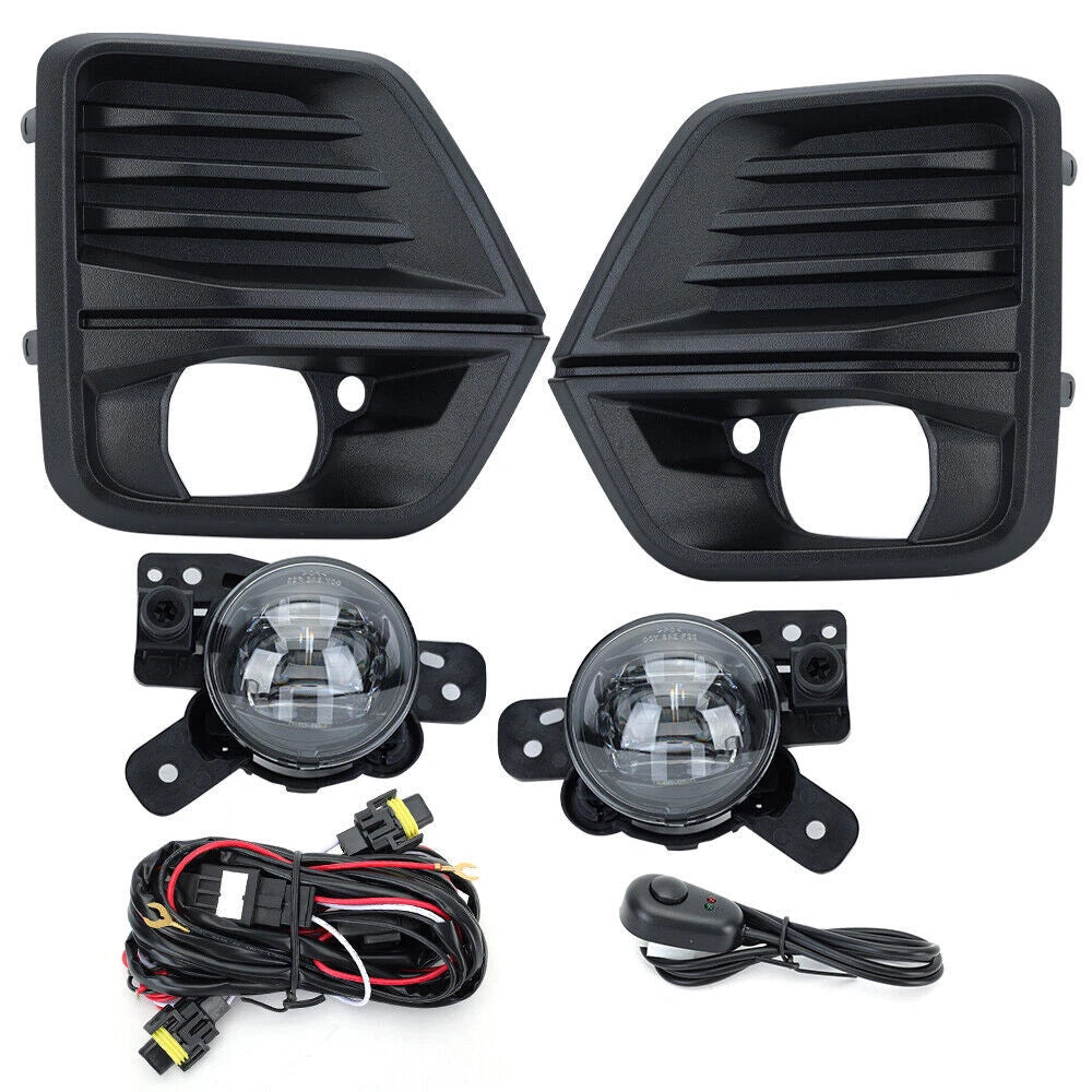 Set of 2 Front Bumper LED Fog Lights + Cover + Wire Harness for Chevrolet Colorado (2023–2024)