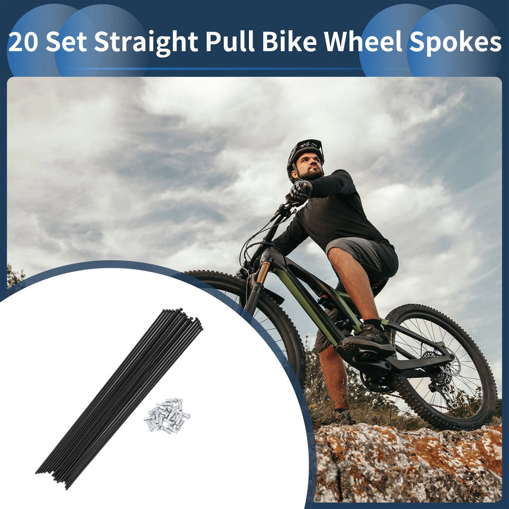 Straight Pull Bicycle Spokes 231mm Replacement Set for 14G Bike Wheels (—)