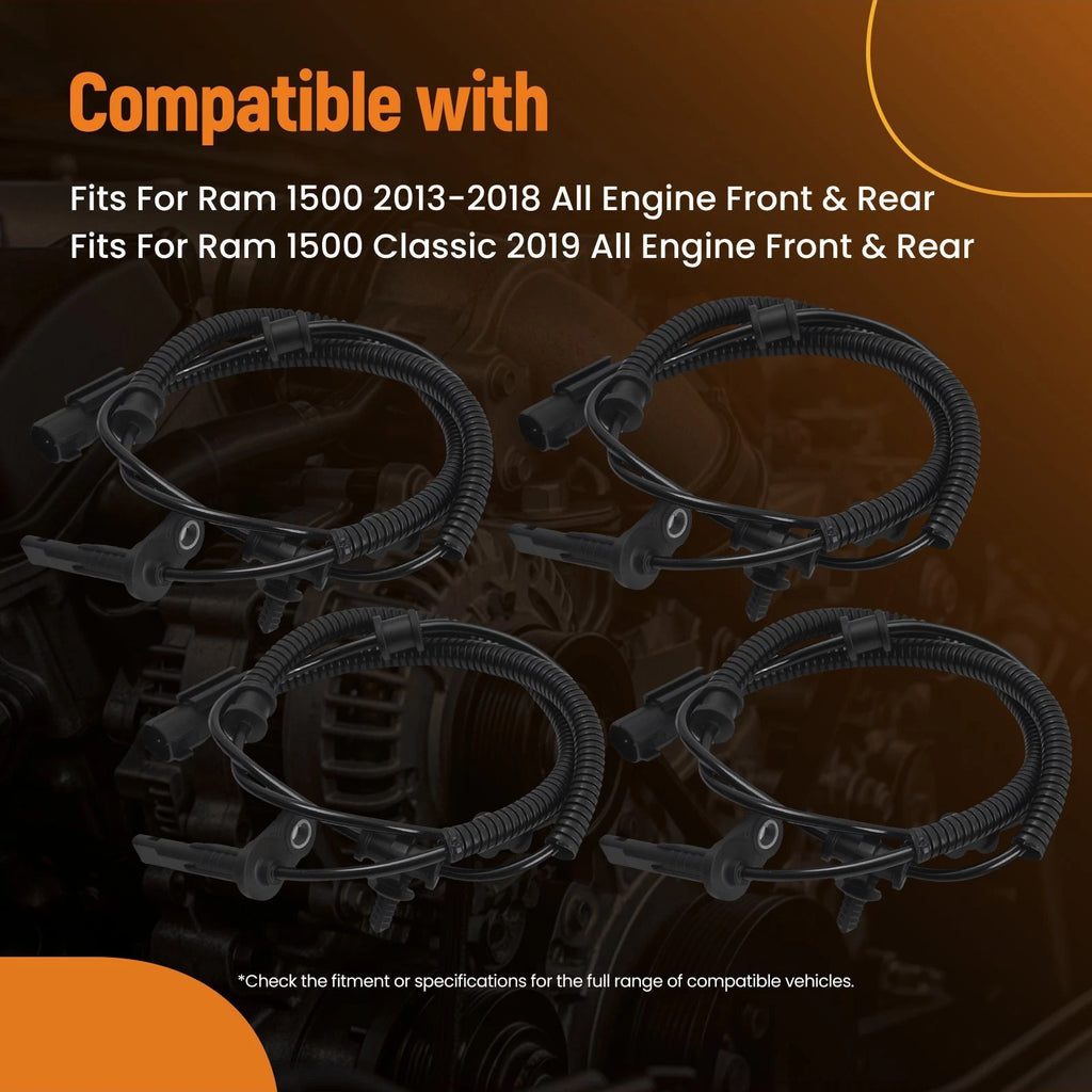 4pc ABS Wheel Speed Sensor for Ram 1500 (2013–2019)