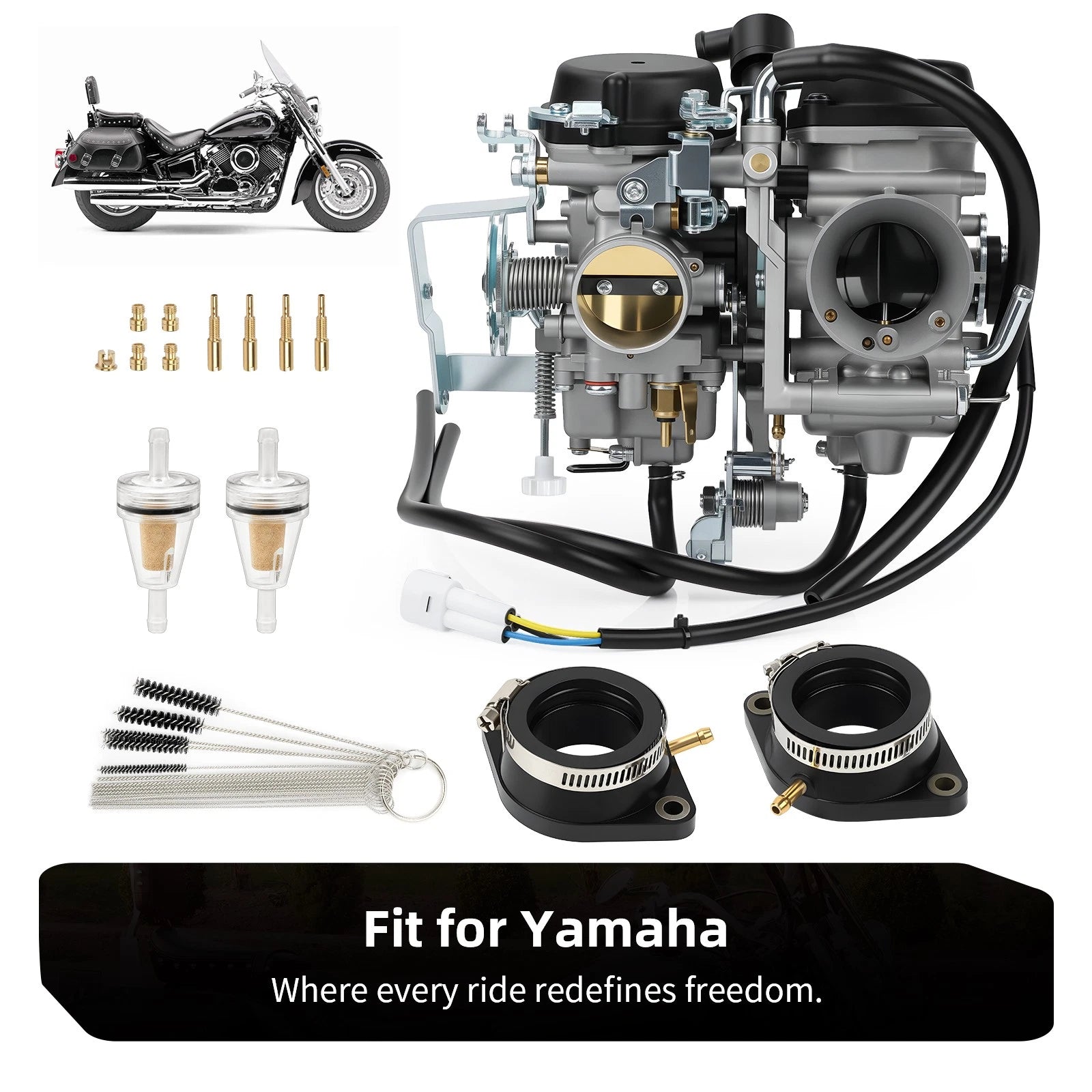 Carburetor + Intake Boot for Yamaha V Star 1100 (1999–2005)