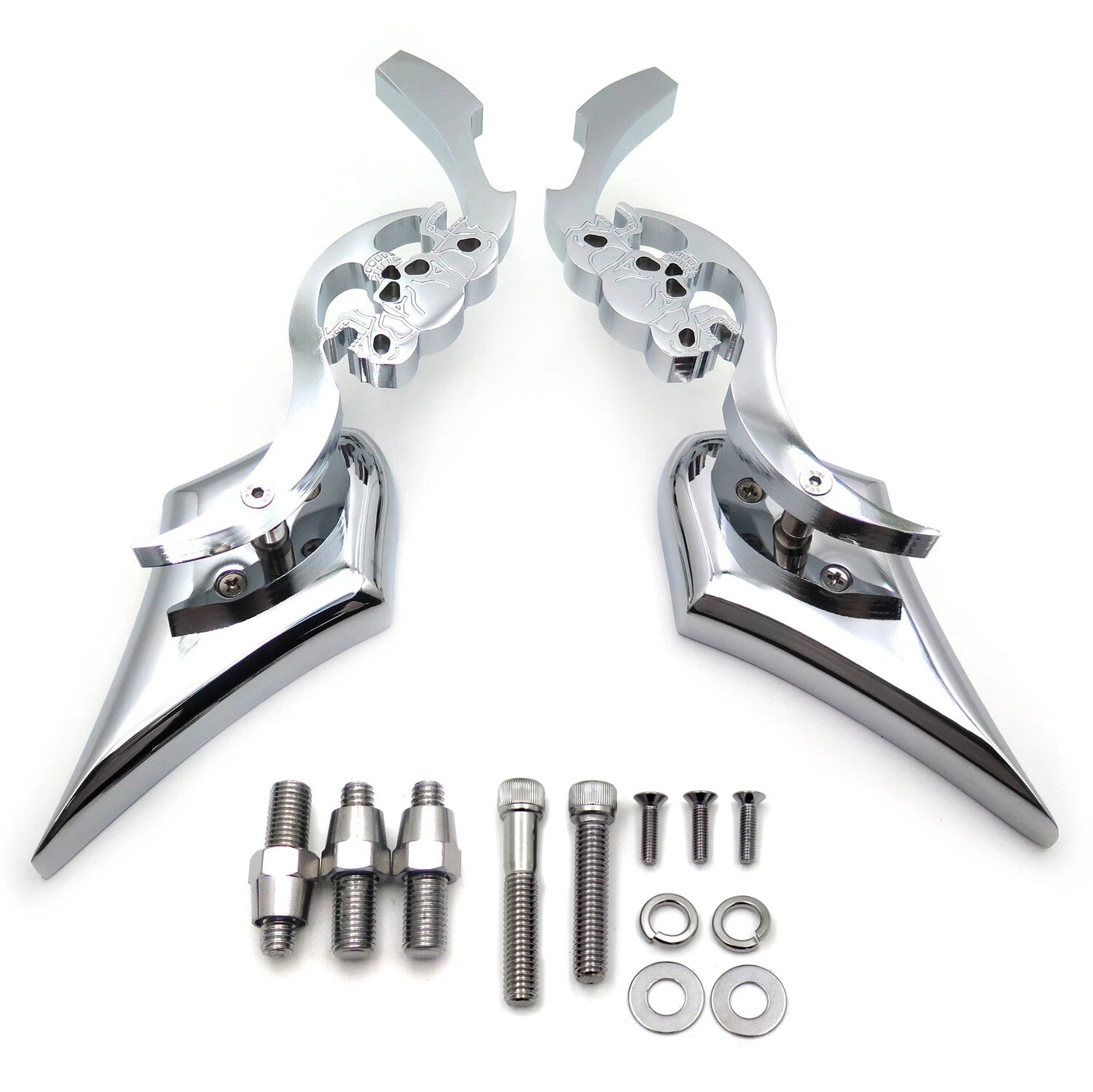 Chrome Billet Skull Blade Mirror for Harley Electra Glide