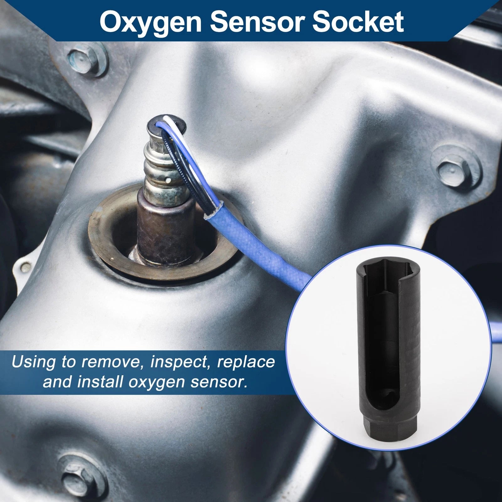 Oxygen Sensor Socket 22mm for Universal Vehicles (1/2 inch, 6 Point)