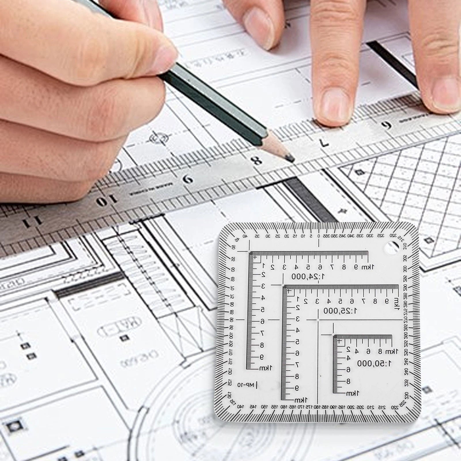 2X 75 Inch Transparent Ruler for Surveying and Engineering