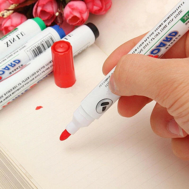 Set of 4 Whiteboard Marker Pens Dry-Erase 2mm Tip