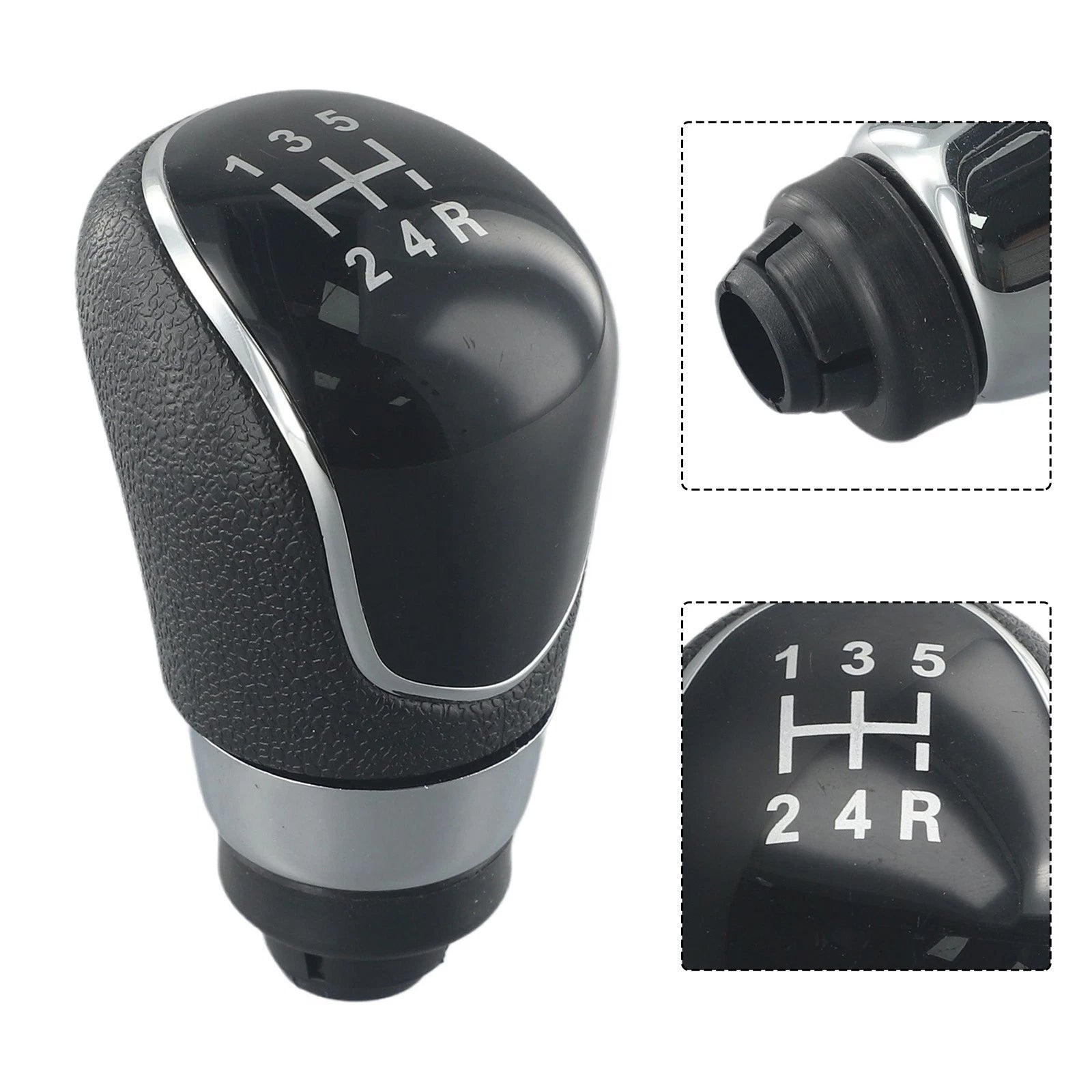 Shift Gear Knob for Car Components (Manual, Black, PU Leather)