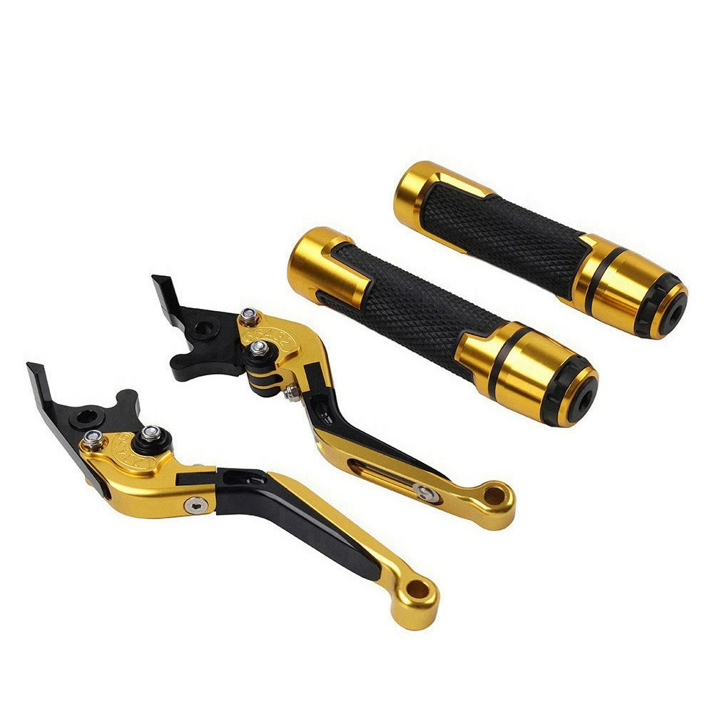CNC Brake Clutch Levers Handlebar Grips Set for Yamaha YZF R1 (2009–2014) Gold