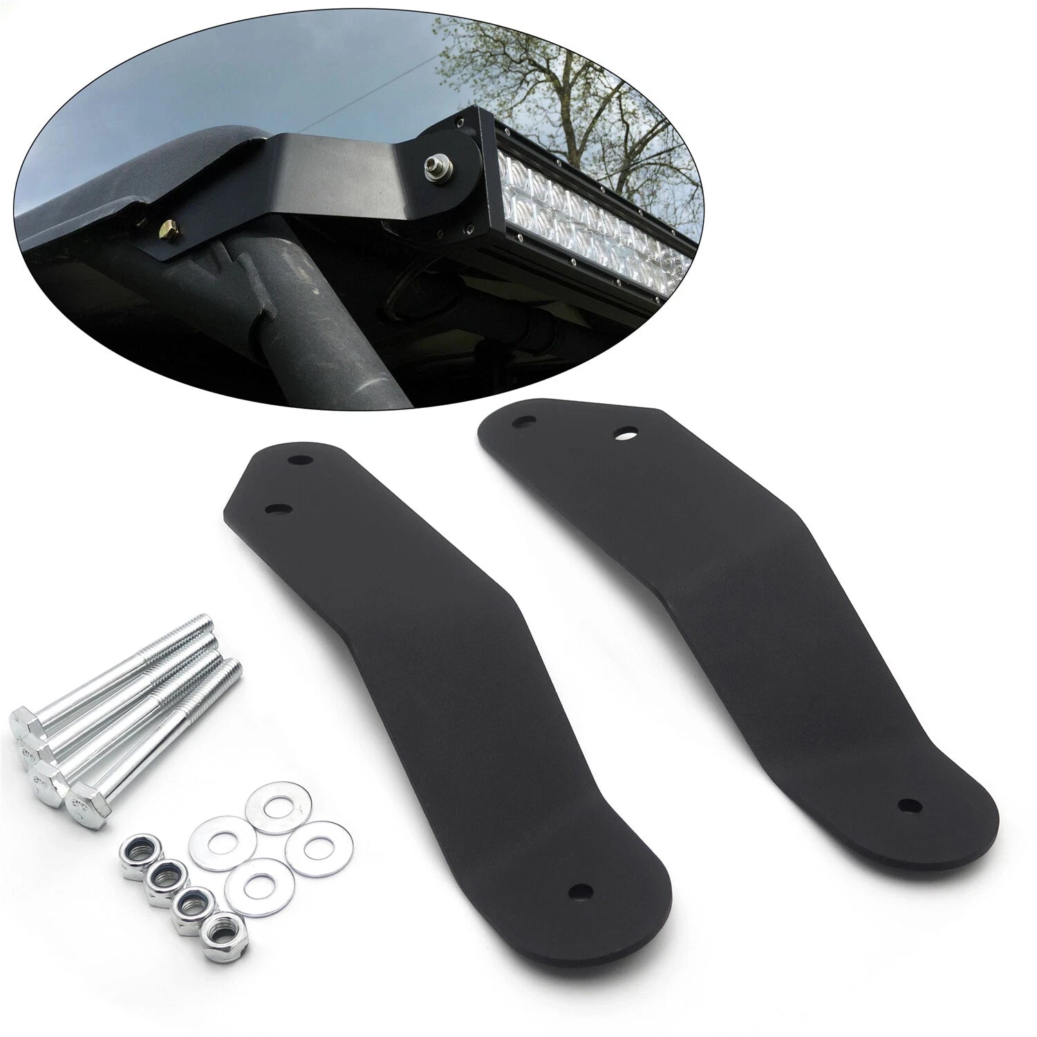 2X Front Upper Windshield LED Light Bar Mounting Bracket for Can-Am Maver (2014–2019)