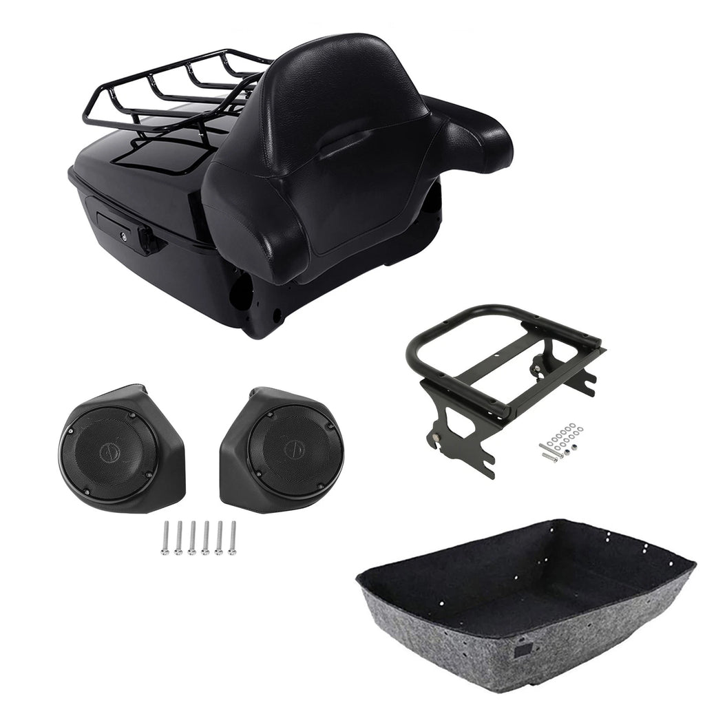 Backrest Pad Rack Speakers for Harley Touring Glide (1997–2008)