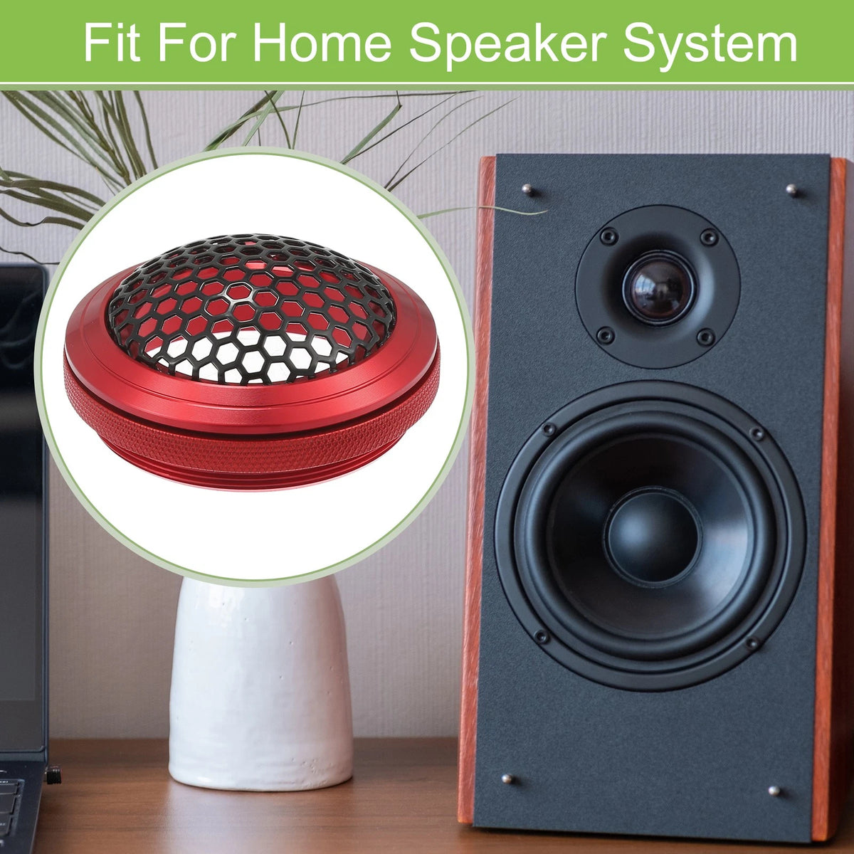 1.5" Car Speaker Grill Cover for Subwoofer (Universal) - Rose Red Black