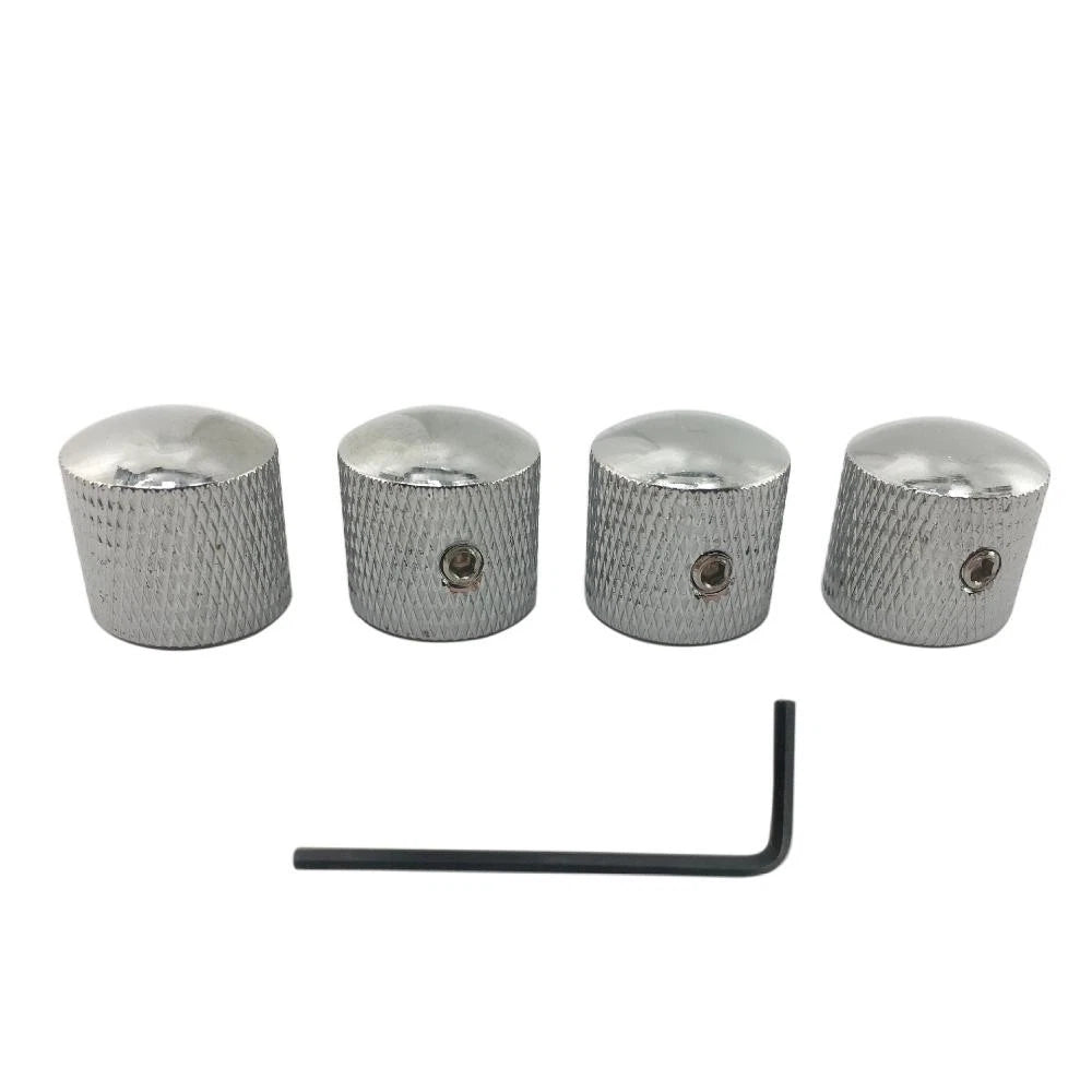 4X Metal Electric Guitar Bass Volume Tone Control Knobs with Wrench Tool