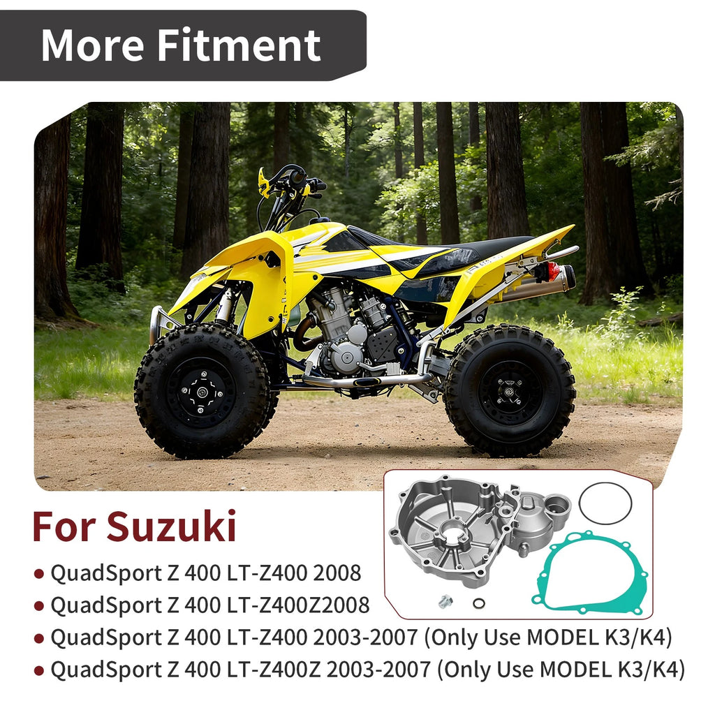 Crankcase Stator Cover & Gasket for Suzuki Quadsport Z400 LTZ400 (2003–2008)