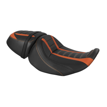 Black Orange Driver & Passenger Seats for Harley CVO Road Glide (2023–2025)