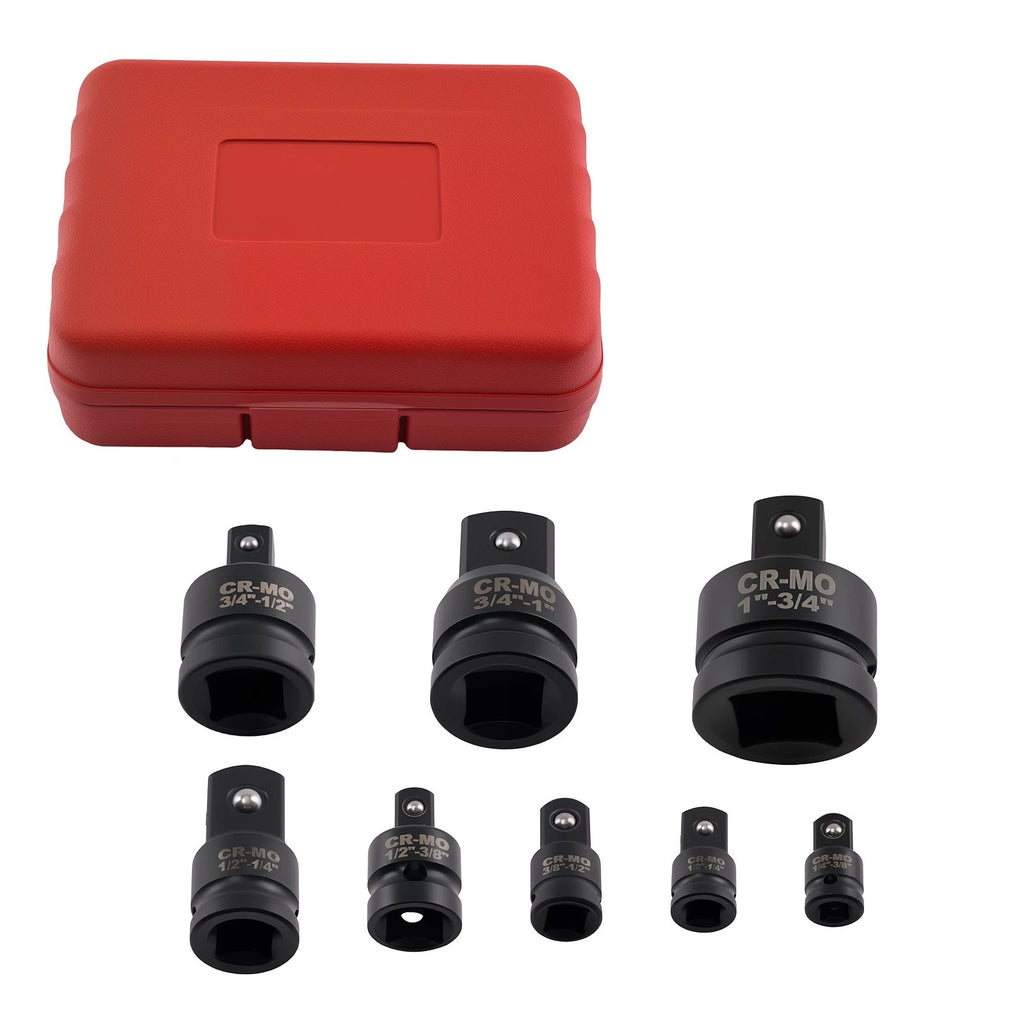 8pcs Impact Reducer Set 1/4-1in Socket Adapter Drive CR-MO Steel