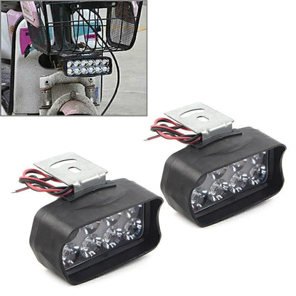 2X 8-LED Motorcycle Headlight Spot Fog Light Bulbs for UTV ATV