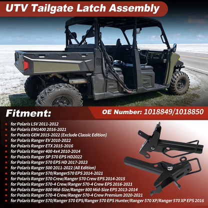 Tailgate Latch Assembly 1018849/101885 for Polaris Ranger 400 500 570 (2010–2020)