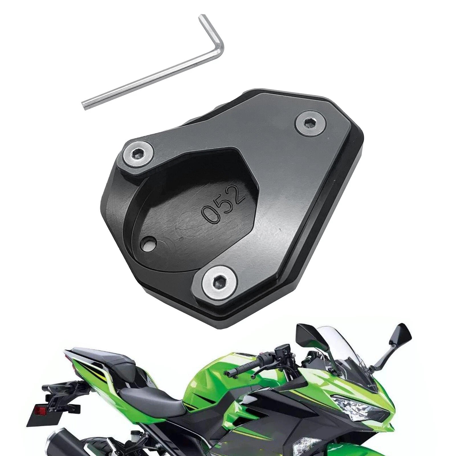 Kickstand Side Stand Enlarger Pad for Ninja 400, Versys 650, KLX 250 (2018–2023)