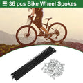Bicycle Spokes and Nipples Set 14G 255mm Carbon Steel for Universal Use