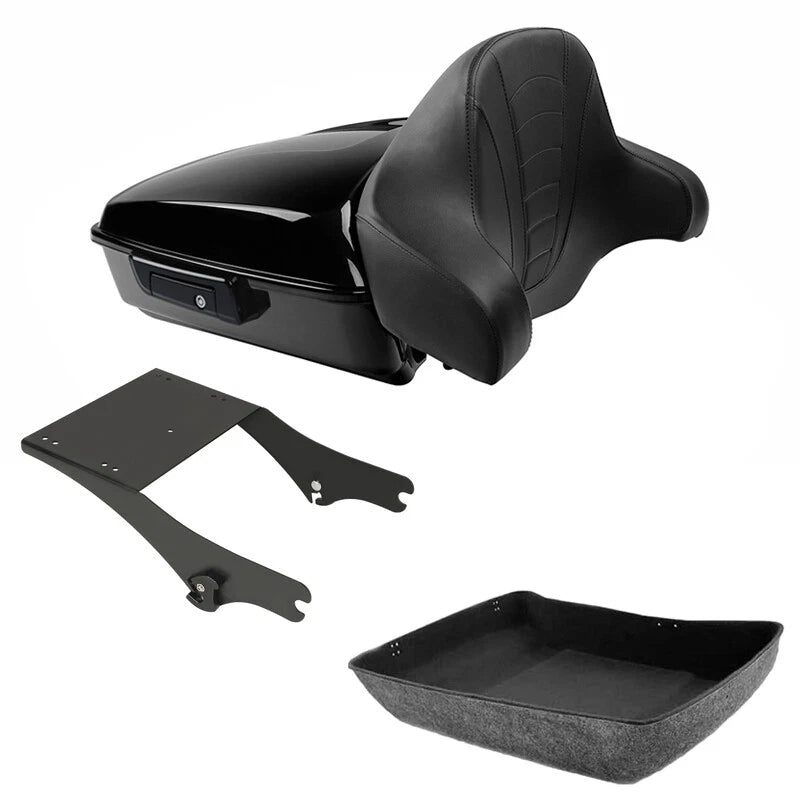 Chopped Trunk Backrest 2-Up Mount Rack for Harley Touring (1997–2008)